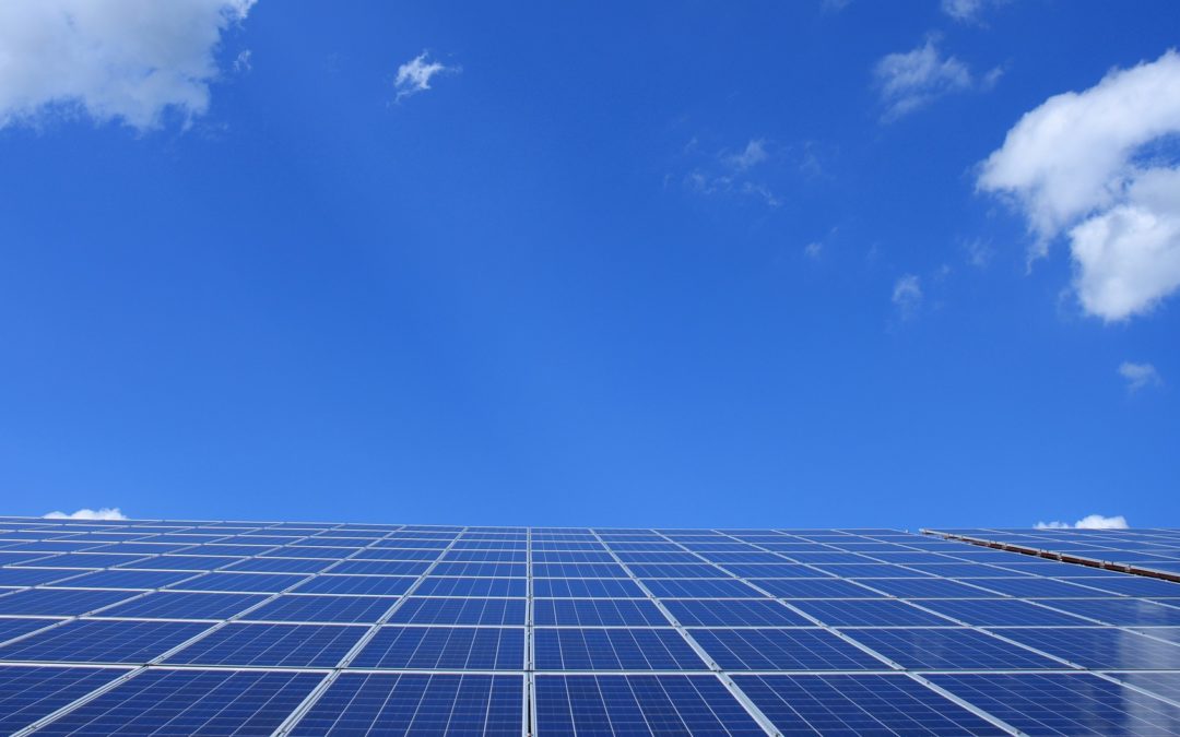solar panels on a sunny day