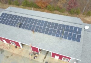 Commercial Solar Panel Installation on a barn