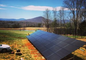 Solar panels in rural Virginia