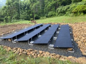 4 rows of ground mounted solar panels