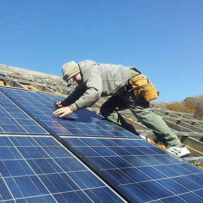 Installing solar on a roof